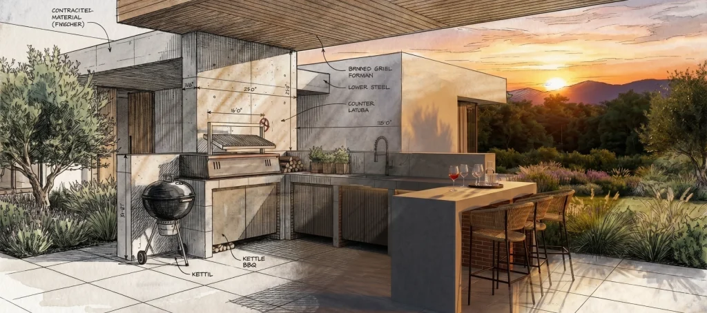 Proceso de visualización arquitectónica: transición de modelado 3D a renderizado fotorrealista por Roberto Ruiz 3D.